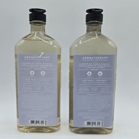 Bath and Body Works Aromatherapy Sleep Lavender Vanilla Body Wash Bundle Set - Picture 3 of 5